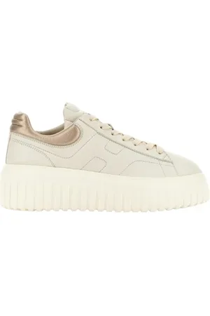 Hogan Sneakers H-Stripes Oro in pelle