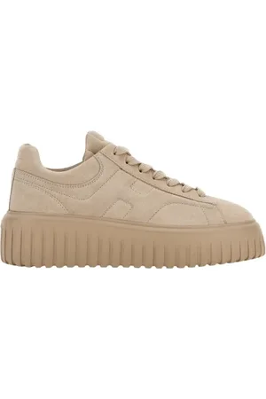 Hogan Sneakers H-Stripes Beige in pelle scamosciata
