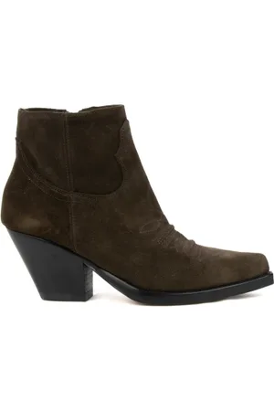 SONORA Stivaletto texano in suede con cerniera