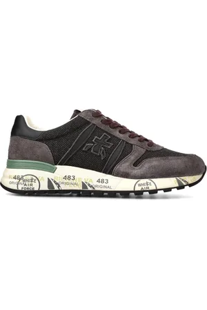 Premiata Sneakers Lander in suede grigio e tessuto