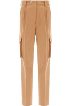 HERNO Pantalone in misto lana color cammello