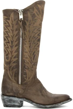 Mexicana Stivale texano Razz chocolate con punta arrotondata