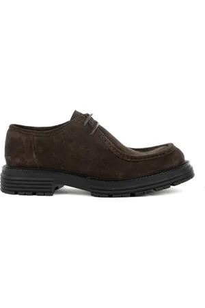 FRANCO FEDELE Mocassino in suede testa di moro con lacci
