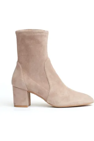 Stuart Weitzman Stivaletto camoscio beige 70 mm