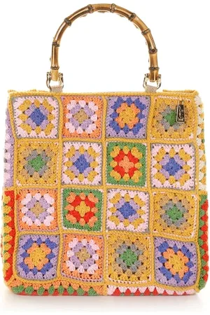 La Milanesa Shopping bag in crochet e manici in bamboo