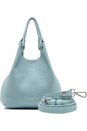 Gianni chiarini Borsa doppio manico Dua in pelle double celeste