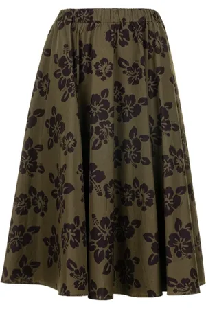 Aspesi Gonna verde militare fantasia fiore