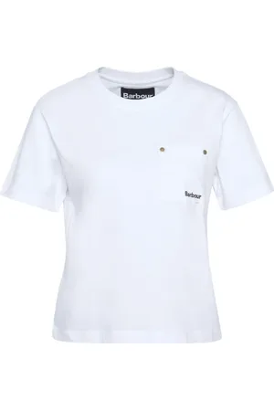 Barbour T-shirt donna bianca con logo