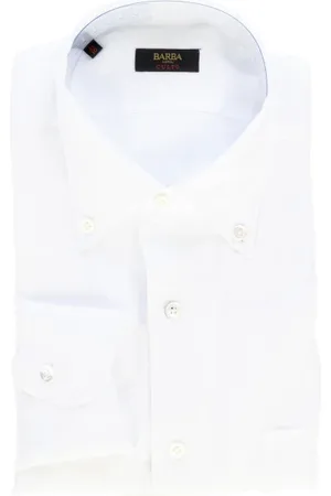 BARBA Camicia uomo bianca in lino