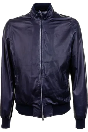 BARBA Giacca sportiva in pelle con zip
