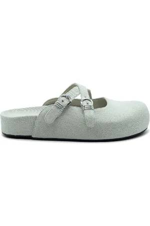 vic matiè Klompen sabot in denim stone wash sabbia