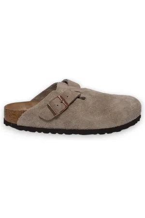 Birkenstock Sabot modello Boston in suede colore taupe