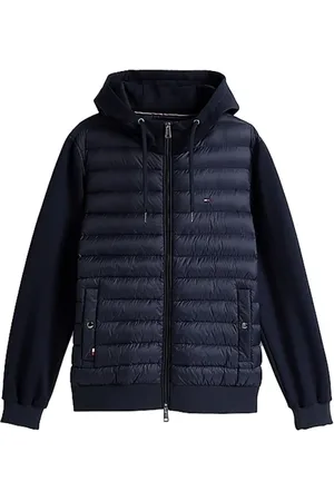 Tommy Hilfiger Felpa con cappuccio e zip e mix di texture