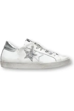 2STAR SNEAKERS BIANCA DETTAGLI GLITTER ARGENTO
