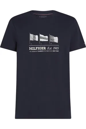 Tommy Hilfiger T-shirt con bandiere Hilfiger ricamate
