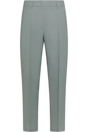 SEVENTY BY SERGIO TEGON Pantalone verde in viscosa e lino