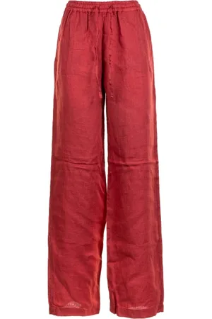 FAY Pantalone a vita alta donna corallo