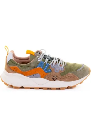 Flower Mountain Sneaker Yamano verde militare in nylon e suede