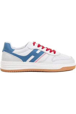 Hogan Sneaker H630 uomo in pelle azzurro e arancio