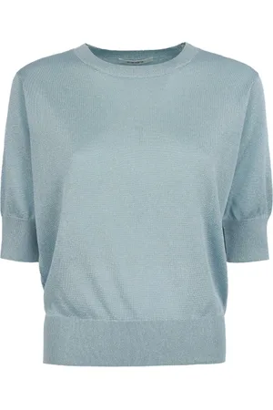 KANGRA CASHMERE Maglia girocollo azzurra