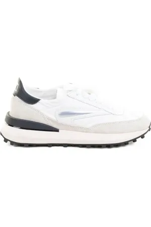 D.A.T.E. Sneaker Athleta bianco in nylon e suede