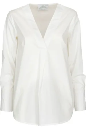 Vicario Cinque Camicia bianca donna scollo a V