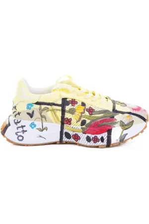 Elena Iachi Sneaker gialla motivo floreale