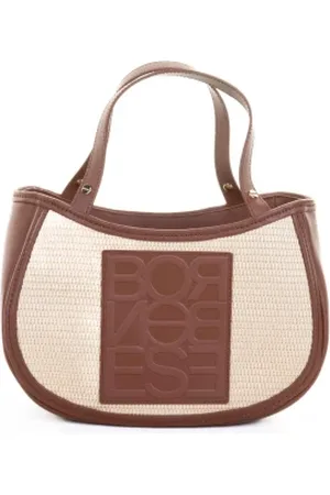Borbonese Shopping bag Riviera Small effetto paglia intrecciata