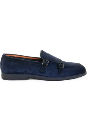 santoni Mocassino doppia fibbia in suede