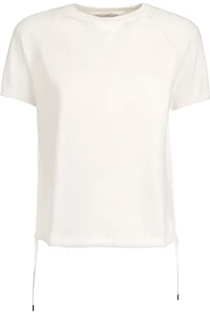 KANGRA CASHMERE T-shirt bianca con lacci