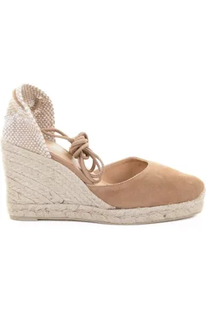 Castaner Espadrillas Carina in suede con chiusura a lacci coordinati