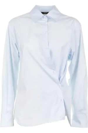 SEVENTY BY SERGIO TEGON Camicia donna celeste in popeline stretch