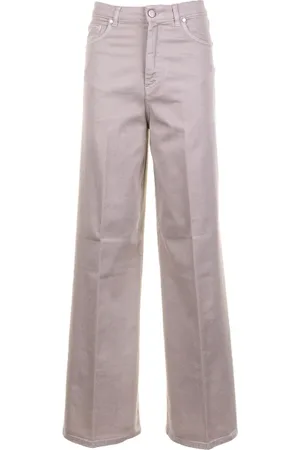 CRUNA Pantalone a vita alta beige