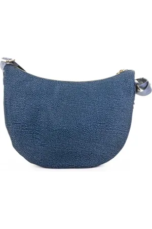 Borbonese Borsa a tracolla Luna M denim in tessuto riciclato Op