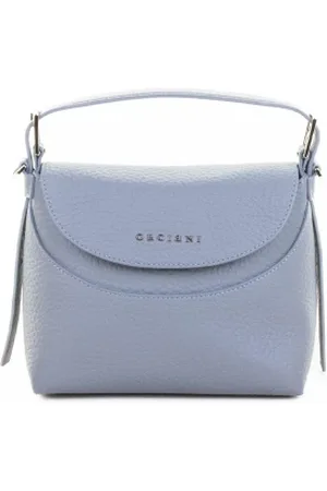 Orciani Borsa a mano Nana S Soft in pelle con tracolla celeste