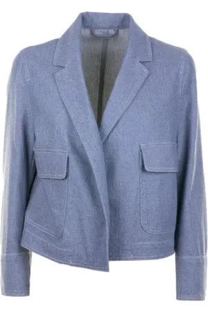SEVENTY BY SERGIO TEGON Giacca blazer donna avio corta in filo lurex