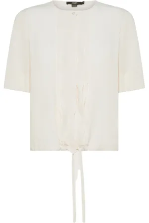 SEVENTY BY SERGIO TEGON Camicia panna a maniche corte con arricciatura