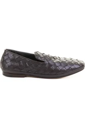 HENDERSON BARACCO Mocassino slip on in nappa intrecciata testa di moro