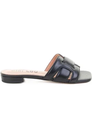 Bibi Lou Ciabatta flat nera in pelle