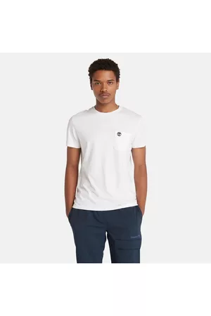 Timberland Uomo T-shirt - T-shirt Con Tasca Dunstan River Da Uomo In Bianco Bianco