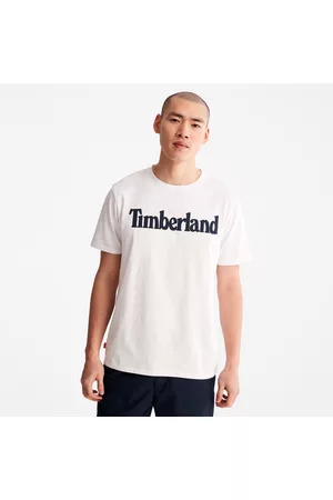 Timberland Uomo T-shirt con logo - T-shirt Da Uomo Con Logo Lineare In Bianco Bianco