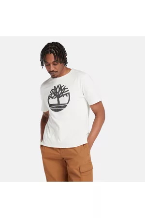 Timberland Uomo T-shirt con logo - T-shirt Con Logo Ad Albero Mimetico Da Uomo In Bianco Bianco