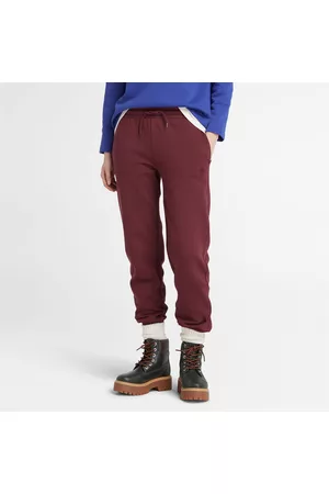 Timberland Donna Pantaloni - Pantaloni Della Tuta Con Logo Ad Albero Ricamato Da Donna In Bordeaux Bordeaux