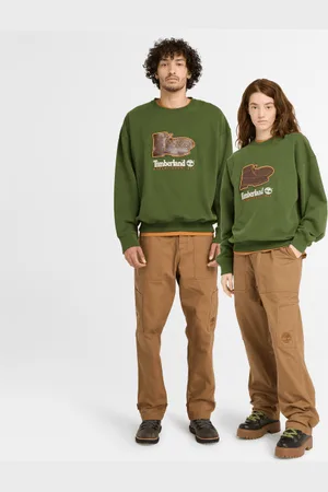 Timberland Felpa Girocollo Box Fit Badge All Gender in scuro