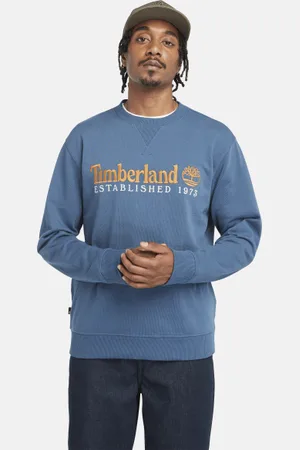 Timberland Felpa Girocollo con Logo Established 1973 Ricamato da Uomo in scuro, Uomo