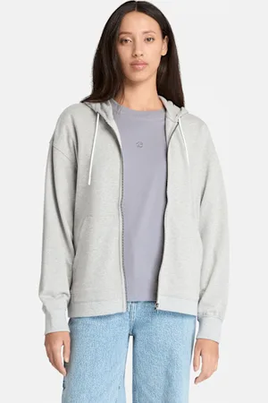 Timberland Felpa con Cappuccio e Zip Intera Loopback Exeter da Donna in chiaro, Donna