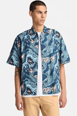Timberland Camicia Resort Seersucker con Grafica da Uomo in , Uomo