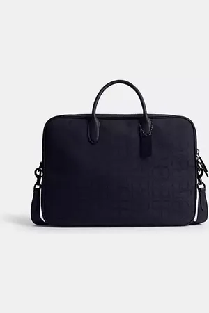 Coach Borsa da lavoro Theo in jacquard Signature