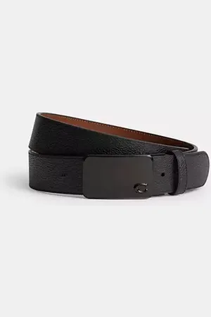 Coach Cintura sartoriale double face con esclusiva fibbia a placca, 38 mm