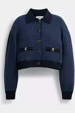 Coach Cardigan corto con colletto Heritage C